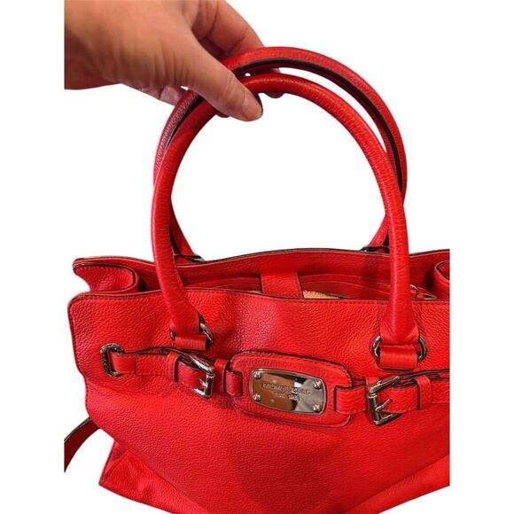 Michael Kors Large Hamilton Satchel Mandarin Orange Gold Hardware Bag - Picture 3 of 10